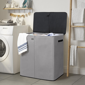 Cesta de almacenamiento plegable grande de 3 secciones para uso doméstico, cesta de lavandería plegable para organizar la ropa sucia - Product Image 2