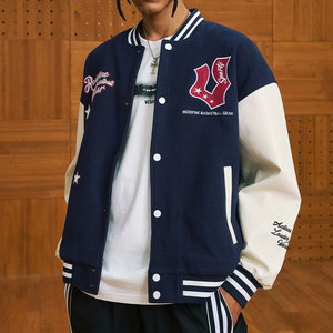 <span class=keywords><strong>Veste</strong></span> universitaire Preppy personnalisée en gros hommes manteau de baseball décontracté coupe-vent avec broderie lourde et bouton XL pour l'automne - Product Image 5