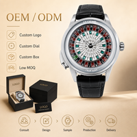 Montre mécanique de luxe pour homme Jacob & Co. avec cadran rotatif à roulette et diamants en cristal, style casino
