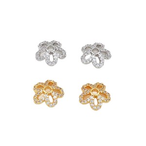 ที่ใส่ดอกไม้เซอร์คอน ชุบทองแดง 18K ทอง เงิน อุปกรณ์ทำเครื่องประดับ DIY C21 - Product Image 5