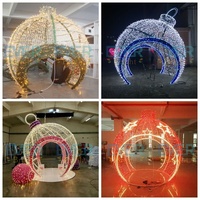 Grandes boules lumineuses décoratives LED 3D en PVC imperméable pour l'extérieur, Noël, Halloween, mariage, paysage