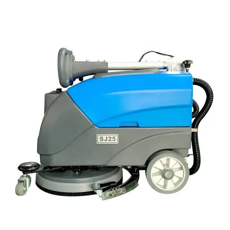 Portable folding small floor scrubber machine for concrete and tile floor