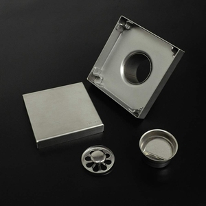 Ống thoát nước sàn hình vuông bằng thép không gỉ HF 304 cho phòng tắm, kiểu giấu kín, dùng cho vòi sen - Product Image 5