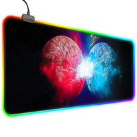 Conception personnalisée impression grand Xxl antidérapant en caoutchouc lisse tissu Surface RVB LED clavier tapis de souris de bureau pour le bureau à domicile