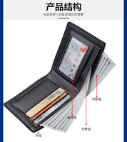 Dompet kulit pria, fesyen model baru dengan Multi Slot, kapasitas besar, desain tipis, dompet bisnis horisontal lembut