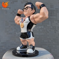 Sculpture géante de musculation en fibre de verre, statue personnalisée pour salle de sport, décoration de sol, ornement artistique