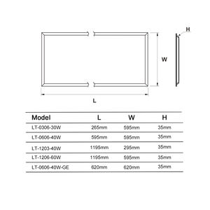 Lámpara <span class=keywords><strong>LED</strong></span> de oficina empotrada con luz trasera ultrafina cuadrada personalizable de 40W 50W - Product Image 2