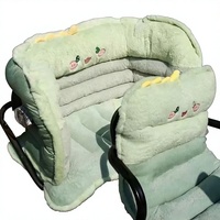 Coussin de siège en peluche motif dessin animé, ensemble d'appuie-tête en U épaissi, coussin de dossier chaud pour l'hiver, adaptable pour chaise de bureau et siège de tricycle