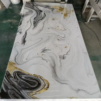 Panneau en PVC imitation marbre, feuille de plastique, finition brillante UV, rigide, épaisseur au choix de 1,3 à 6,0 mm, taille 1220x2440 mm