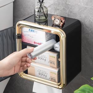 กล่องใส่กระดาษทิชชูติดผนัง ดีไซน์หรูหราทันสมัย วัสดุพลาสติก ใช้ได้หลากหลาย สำหรับห้องน้ำ ของใช้ในบ้าน ร้านค้าปลีก แบบดึงออกได้ - Product Image 4