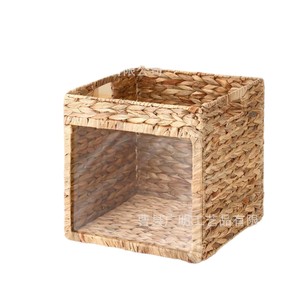 Woven Storage <b>Basket</b> 12 Inch Square <b>Foldable</b> With Transparent Panel For Toys And Towels Organizer - Product Image 5