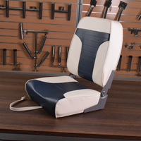 Allshine Marine Sièges de bateau pliants à dossier haut Chaises Captain en vinyle imperméables et durables avec 4 vis de montage et 1 an de garantie