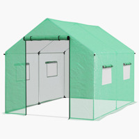 6m 8m 10m Walk-in Polytunnel Tunnel Serre En Plein Air Plante Cultiver Tente Serre Gable Ronde Maison Jardin Serre Chaleur Hangar
