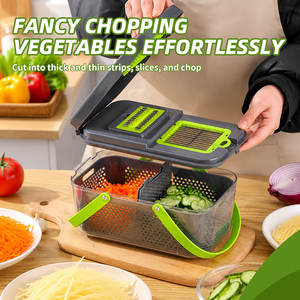 Lot de 22 coupe-légumes manuels multifonctionnels robustes, ensemble trancheur de fruits et kit râpe de cuisine - Product Image 1