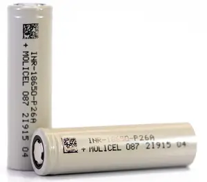 Baterai asal 3.7V 2600mAH molicel P26A 18650 baterai lithium isi ulang 3.7v tingkat pemakaian tinggi