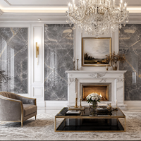 Panneau mural en PVC écologique effet marbre brillant UV, imperméable et ignifuge pour la décoration de villas et de chambres