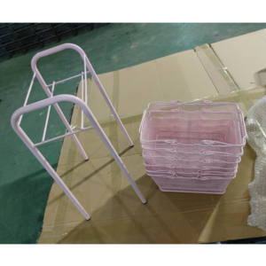 Vente Directe d'Usine Panier <span class=keywords><strong>de</strong></span> Magasin <span class=keywords><strong>de</strong></span> Cosmétiques Panier d'Achat <span class=keywords><strong>de</strong></span> Détail pour Épicerie Petit Panier <span class=keywords><strong>de</strong></span> Supermarché Rose Personnalisé - Product Image 5