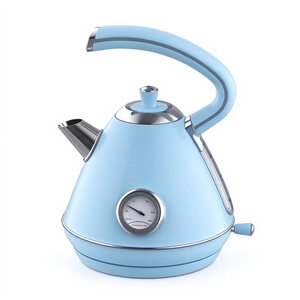 Hervidor de Agua Eléctrico Vintage Azul Claro de 1.7L con Indicador de Temperatura y Nivel de Agua Transparente - Product Image 2