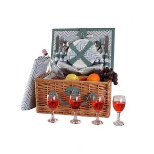Panier Pique-Nique Pliable avec Housse, Mini Paniers avec Poignées, Grande Glacière Isotherme 35L pour 4 Personnes - Product Image 1