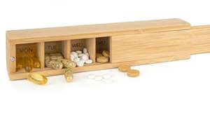 Regalo Promocional Personalizado con Logotipo, Organizador de Pastillas Semanal de 7 Compartimentos, Estuche de Almacenamiento de Medicamentos de Madera con Tapa Abatible - Product Image 5