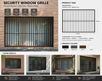 Grille de sécurité verticale en alliage d'aluminium, barrière antivol et anti-escalade pour fenêtre extérieure de sous-sol et d'appartement