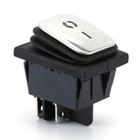 Interruptor Basculante de Acero Inoxidable ZhaoFa KCD4-T85-DPST IP11/IP12, Terminales de Soldadura, Resistente a Altas Temperaturas, Ignífugo, 20A, CQC