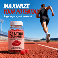 Gummies à la créatine sans sirop de maïs, végétaliennes, sans gélatine, édulcorées au fruit du moine et à l'érythritol