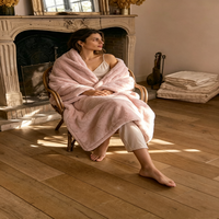 Plaid chauffant électrique de luxe en fausse fourrure pour canapé-lit, avec fonction de sécurité