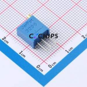 ตัวต้านทาน/โพเทนชิโอมิเตอร์แบบปรับได้สำหรับ3296W-1-105ผ่านชิ้นส่วนรู (THT)-3P, ตัวต้านทาน9.5x4.9มม. 10% 1mOhm 500 250mw ppm. - Product Image 1