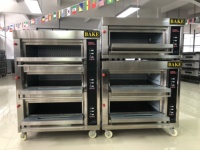 Four à pain et gâteaux industriel à gaz, 3 niveaux, 9 plateaux, fonction vapeur, avec minuterie et plaque en pierre, OEM d'usine