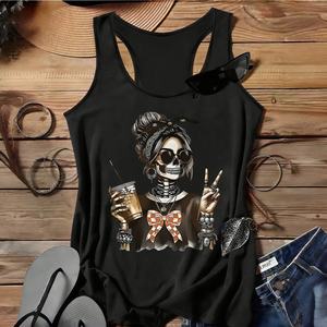 เสื้อกล้ามผู้หญิงแขนกุดผ้าฝ้ายถักลายตัวอักษรลำลองแขนกุด - Product Image 5