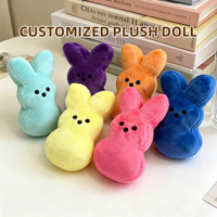 Großhandel OEM Maßgefertigtes Plüschtier Osterhase im Peeps-Stil Gefüllte Kaninchenpuppe Mehrfarbig Weiches Plüsch für Feiertags-Werbegeschenke