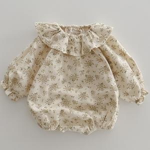 Mameluco de Algodón para Bebés Niñas con Estampado Floral de Manga Larga para Otoño, con Cierre de Botones a Presión, ODM - Product Image 5