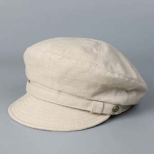 Collection Printemps-Été 2025 – Chapeau Plat Simple et Tendance pour Femme – Béret en Coton et Lin Doux Couleur Unie - Product Image 1