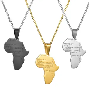Высококачественное позолоченное ожерелье, ожерелье с Африканской картой, оптовая продажа, модное ожерелье с подвеской, ювелирные изделия