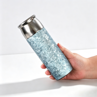 Bouteille d'eau portable minimaliste légère en titane pur 410 ml, isolation sous vide 6-12h, couvercle magnétique, anti-fuite, sans BPA