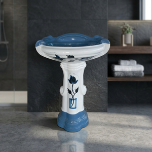 Lavabo en céramique à piétement complet, très demandé, pour salle de bain, hôtel, hôpital et usage commercial - Product Image 2