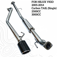 Système d'échappement Hilux VIGO 2005 2011 2012 2014 2015 2500CC 3000CC, tuyau d'échappement de performance avec embout en carbone
