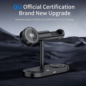 Support de charge rapide sans fil magnétique 5-en-1 Qi2.2 Standard 25W/5W avec rotation à 360°, design pliable, lumière LED et refroidissement <span class=keywords><strong>TEC</strong></span> - Product Image 5