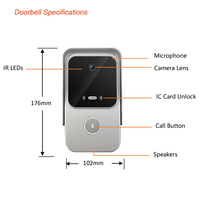 Sonnette vidéo Tuya 1080P 2.0MP avec angle de vue de 150°, interphone intelligent pour la maison, contrôle par application, déverrouillage RFIC, résistant à l'eau