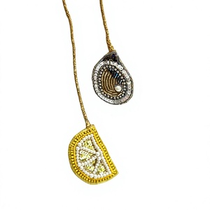 Wholesale Handmade Beaded Lemon and Avocado <b>Bag</b> Charm Fruit Purse Charm Keychain Fashion <b>Bag</b> <b>Accessory</b> OEM ODM Private Label Man - Product Image 1