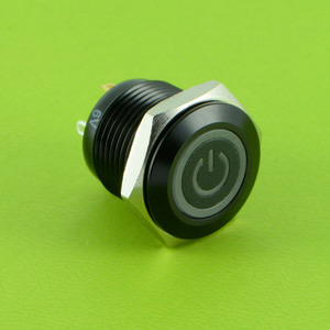 Elewind 19 Mét bề mặt màu đen với chiếu sáng điện biểu tượng kim loại <span class=keywords><strong>push</strong></span> <span class=keywords><strong>button</strong></span> <span class=keywords><strong>Switch</strong></span>(PM193F-11ET/B/12V/một bề mặt màu đen) - Product Image 5