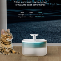 Fontaine à eau électrique automatique pour animaux de compagnie 2,1 L en PP, ultra silencieuse, avec filtre de remplacement pour chats et petits chiens