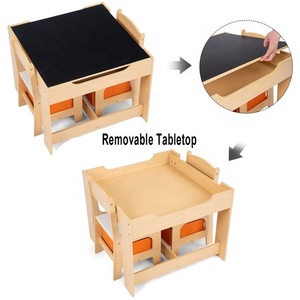 Vendita calda doppio lato tavolo <span class=keywords><strong>bambini</strong></span> disegnare studio gioca mobili in <span class=keywords><strong>legno</strong></span> <span class=keywords><strong>bambini</strong></span> tavolo e sedia per <span class=keywords><strong>bambini</strong></span> Set con scatola di immagazzinaggio - Product Image 3
