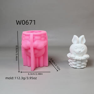 Moules de coulée en résine faits à la main pour bricolage ornements décoratifs Ins Style Silicone outils de bureau lapin W0671 - Product Image 4