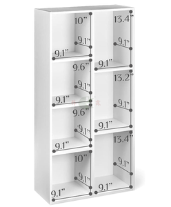 Libreria a 7 cubi, scaffale organizer bianco per casa e ufficio, resistente, facile da montare, 9,25 pollici di profondità x 19,49 pollici di larghezza x 41,73 pollici di altezza - Product Image 5