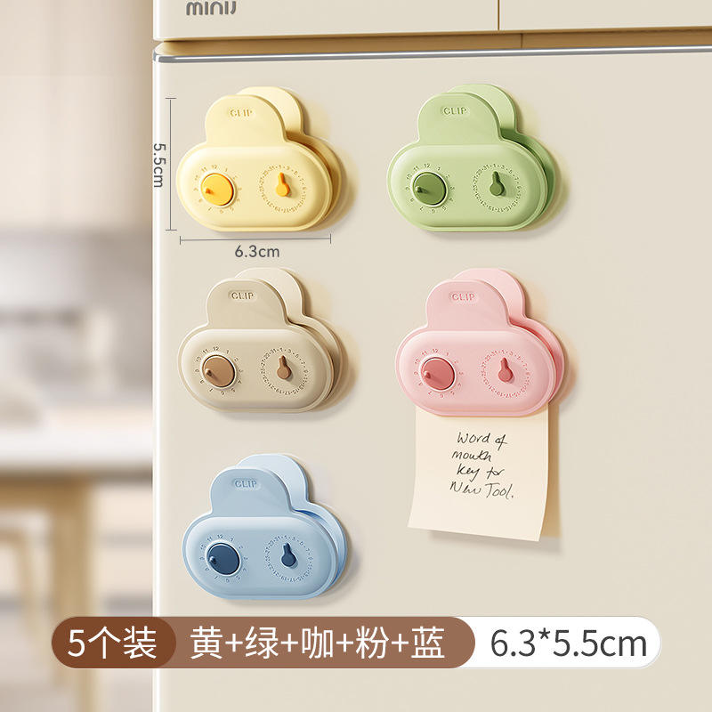 Clips de fermeture pour snacks [Lot de 5 avec anneaux de date]