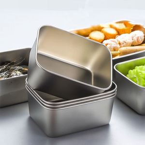 Rectangular Stainless Steel Fresh-keeping <b>Box</b> <b>with</b> sealed <b>Lid</b>, Thickened <b>Small</b> Lunch <b>Box</b>, Camping Food Packaging and Storage <b>Box</b> - Product Image 1