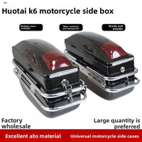 Paire de sacoches latérales universelles pour moto avec éclairage - Taille personnalisable - Rangement