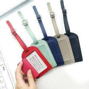 Étiquettes de bagage en cuir PU personnalisées pour valises de voyage – Vente en gros à chaud - Product Image 1